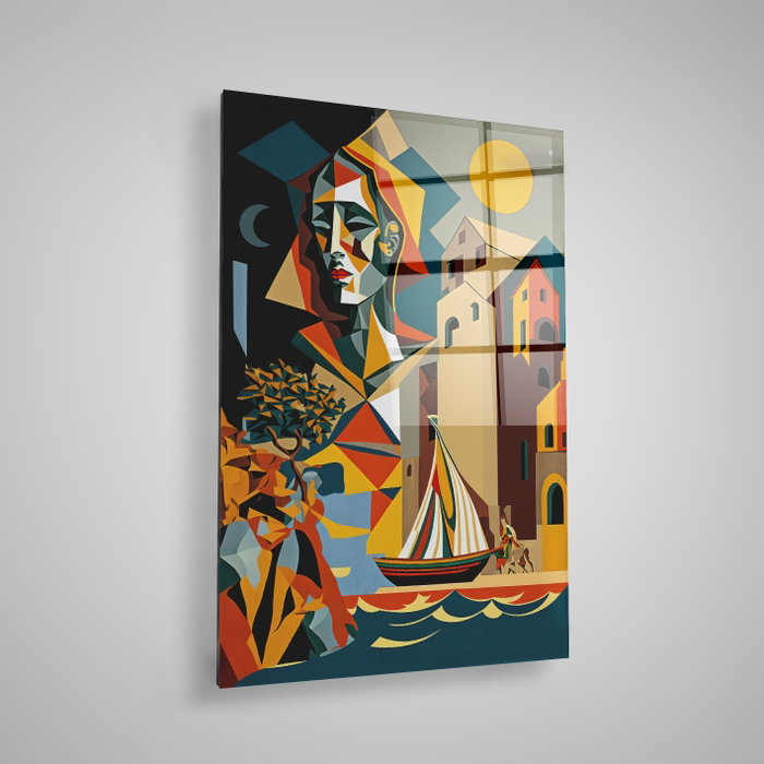 Wallity Cuadro decorativo de cristal templado Multicolor 50 x 70 cm